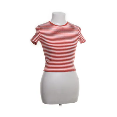 Crop top (Rood, Wit) van Bershka Katoen, Elastaan