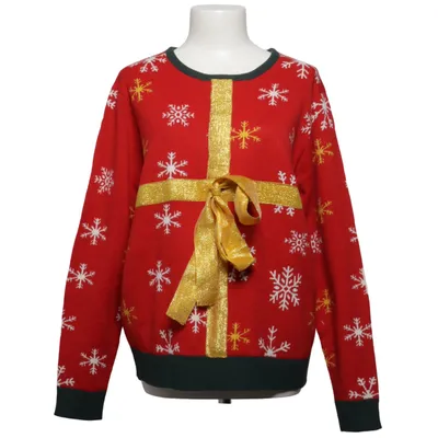 Julesweater (Rød, Grøn, Guld) fra My Favourites Akryl, Metallfiber, Polyester
