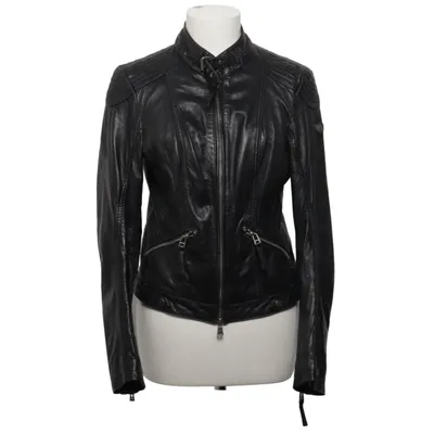 Leather jacket (Black) from Mauritius Cotton, Leather, Polyester