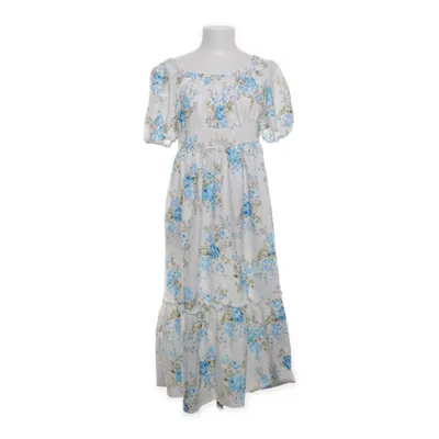 Dress (White, Blue, Multicolored) Cotton, Polyester