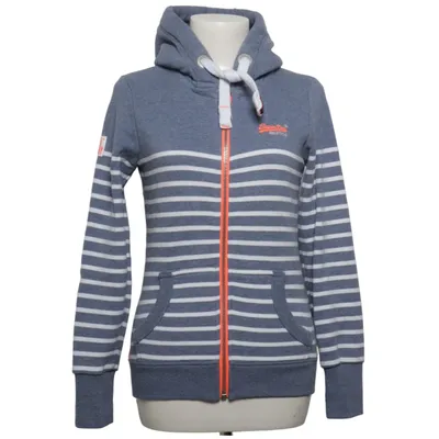 Hoodie (Blue, White) from Superdry Cotton, Polyester
