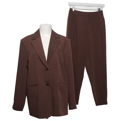 Jakkesæt (Brun) fra Hoss x NA-KD Elastan, Polyester