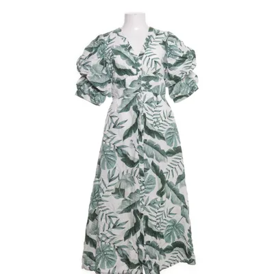 Dress (Green, White) from Johanna Ortiz x H&M Cotton, Linen, Viscose