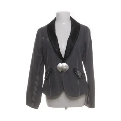 Blazer (Grå, Sort) fra Munthe plus Simonsen Bomuld, Polyester, Læder, Acetat