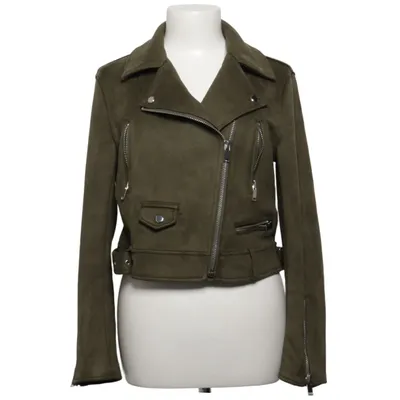 Bikerjacke (Grün) von Zara Basic Outerwear Elasthan, Polyester