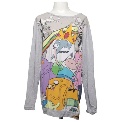 Långärmad t-shirt (Grå, Flerfärgad) från Adventure Time Bomull, Viskos