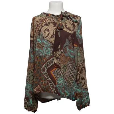 Knytblus (Brun, Grön, Flerfärgad) från Not Elastan, Polyester, Viskos