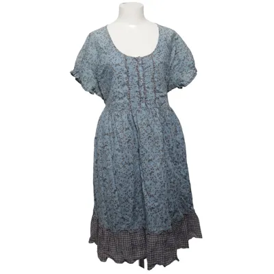 Dress (Blue, Brown) from JSFN Cotton