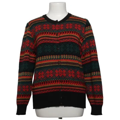 Strickjacke (Schwarz, Rot, Grün) von Prêt à Porter Acryl, Wolle