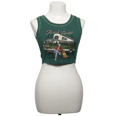 Crop top (Green) from Romwe Cotton, Polyester