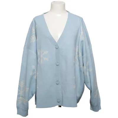 Cardigan (Blå, Hvid) fra Zizzi Akryl