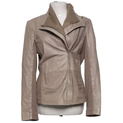 Leather jacket (Beige) from Transmission Leather, Polyester
