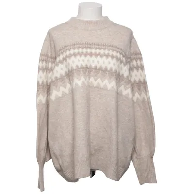 Sweater (Beige, Hvid) fra Zizzi Akryl, Elastan, Polyamid, Polyester, Uld