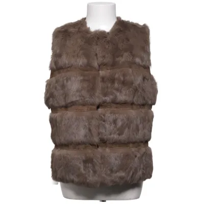 Pälsväst (Brun) från Devoted Bomull, Kaninpäls, Mocka