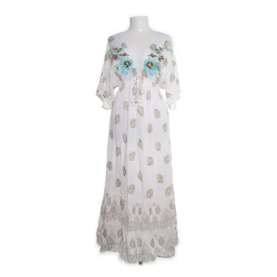 Maxi dress (White, Multicolored) from Sumitra Viscose