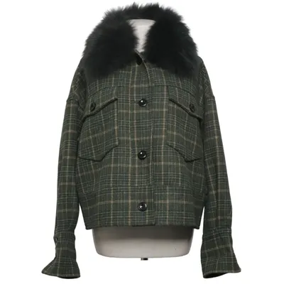 Jacket (Green) from Meotine Fox fur, Polyester, Viscose, Wool