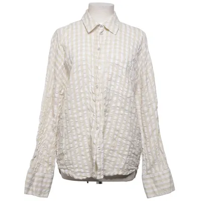 Chemise (Blanc, Beige) de Gina Tricot Coton