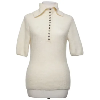 Top (Weiß, Beige) von H&M Premium Quality Wolle, Mohair, Polyamid