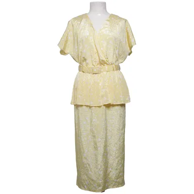 Wrap dress (Yellow, White) from Richards Polyester