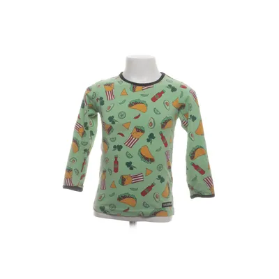 Långärmad t-shirt (Grön, Flerfärgad) från Villervalla Elastan, Ekologisk bomull