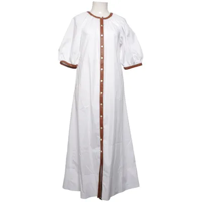 Långklänning (Vit, Brun) från STAUD Bomull, Elastan, Polyester, Polyuretan