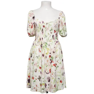 Klänning (Vit, Flerfärgad) från H&M Elastan, Polyester