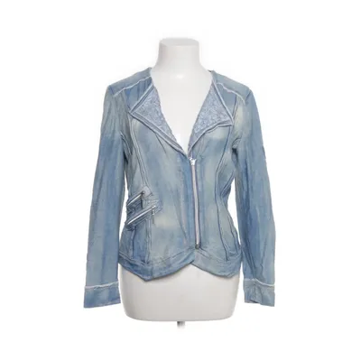 Biker jacket (Blue) from Just White Cotton, Elastane, Nylon, Viscose