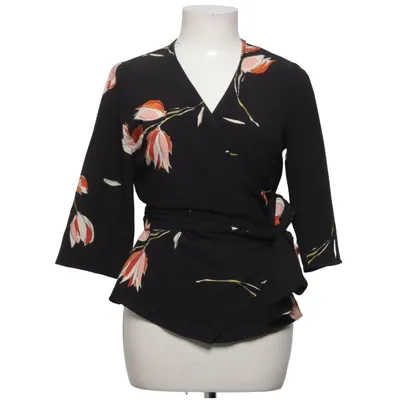 Wikkelblouse (Zwart, Meerkleurig) van Zara Basic Collection