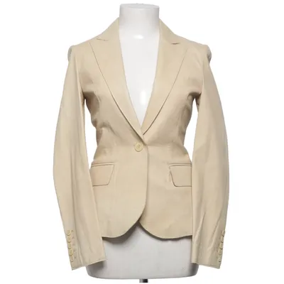 Læderblazer (Beige) fra Mango Læder