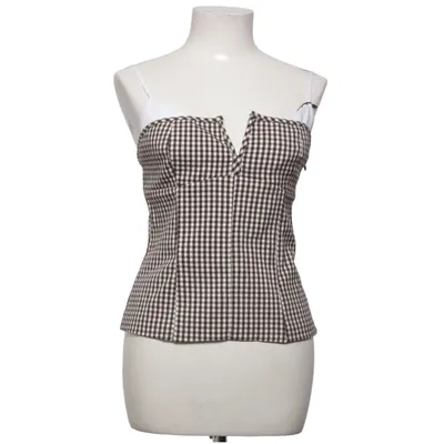 Top (Brown, White) from Zara Cotton, Polyester