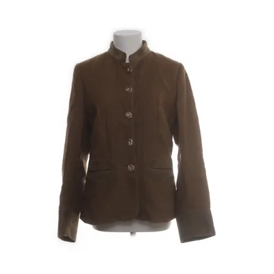 Jacket (Brown) from Lekra Linen, Leather, Polyester