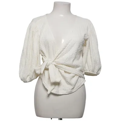 Wrap blouse (White) from Monki Polyester, Elastane