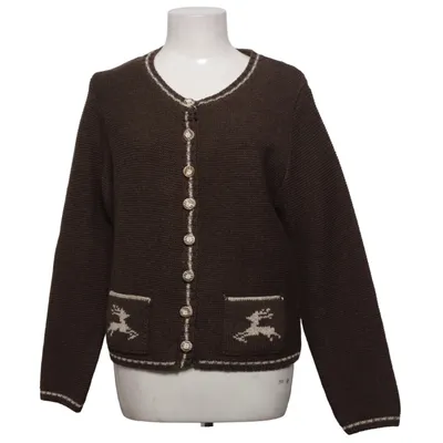 Cardigan (Brown) from Stockerpoint Polyester, Wool