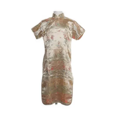 Cheongsam (Beige, Flerfärgad) från Tang Yi Polyester