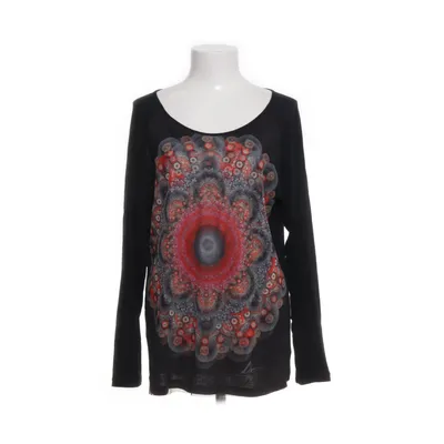 Langærmet t-shirt (Sort, Flerfarvet) fra Desigual Viscose, Polyester, Elastan