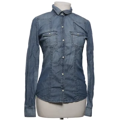 Denim blouse (Blauw) van Sisters Katoen