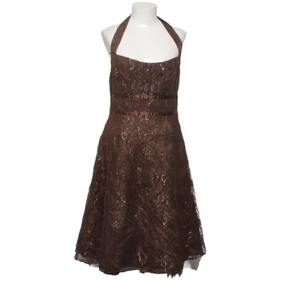 Halternek jurk (Bruin) van Jessica Acetaat, Metallvezel, Polyester