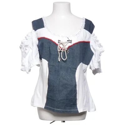 Chemisier Dirndl (Bleu, Blanc, Rouge) de Alpin de Luxe Coton, Élasthane, Lin, Polyester