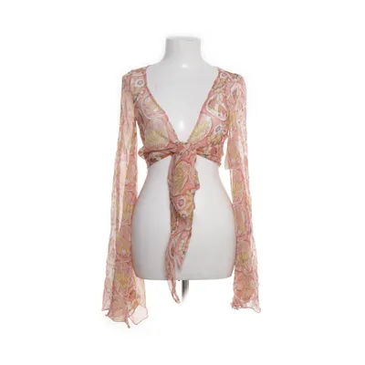 Slå-om top (Pink, Flerfarvet) fra Mango Silke