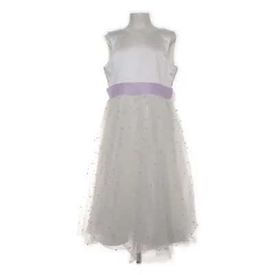 Robe de fille de fleur (Blanc, Violet)