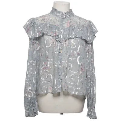Blouse (Gray, Silver, Multicolored) from LoveShackFancy Metallic fiber, Silk