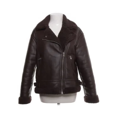 Shearlingjakke (Brun) fra Bershka Polyurethan, Polyester