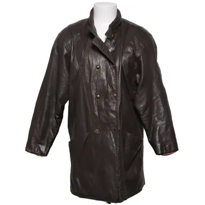 Leather coat (Brown) from Montes Cotton, Leather, Polyester