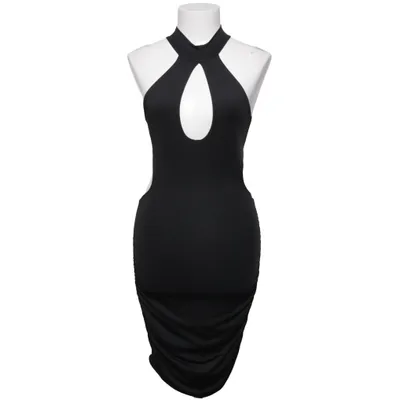 Klänning (Svart) från Shein Elastan, Polyester