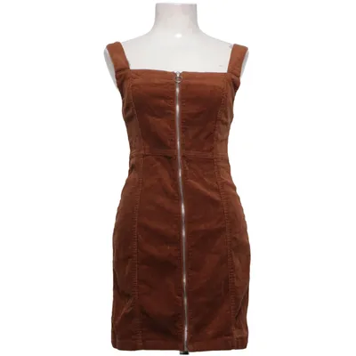 Latzkleid (Braun) von Denim Co Baumwolle, Elasthan