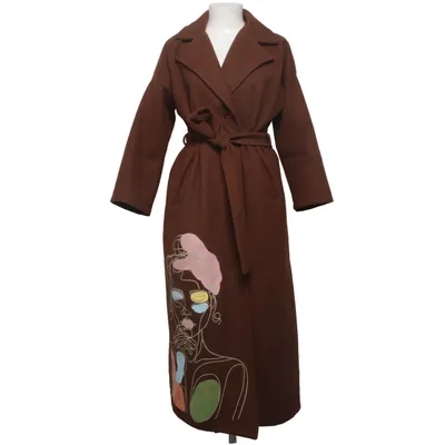 Manteau (Marron, Multicolore) de Onado Coton, Polyester
