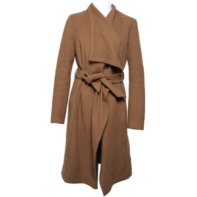 Coat (Brown) from Kiomi Polyester, Viscose, Wool