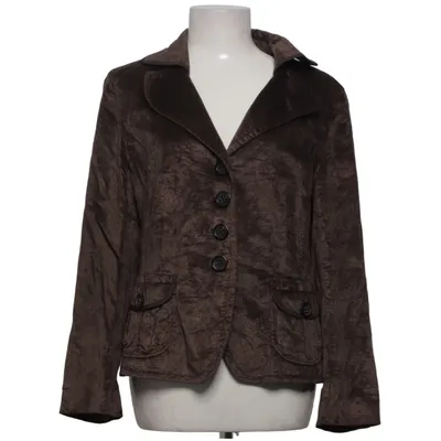 Blazer (Brown) from René Lezard Acetate, Cotton, Elastane, Polyester, Viscose
