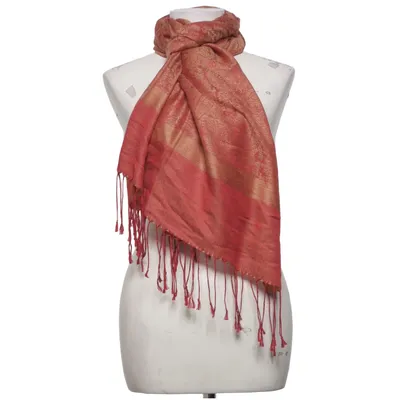 Scarf (Red, Brown) from Pashmina Cashmere, Silk