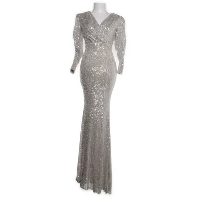 Aftonklänning (Silverfärgad) Bomull, Elastan, Polyester